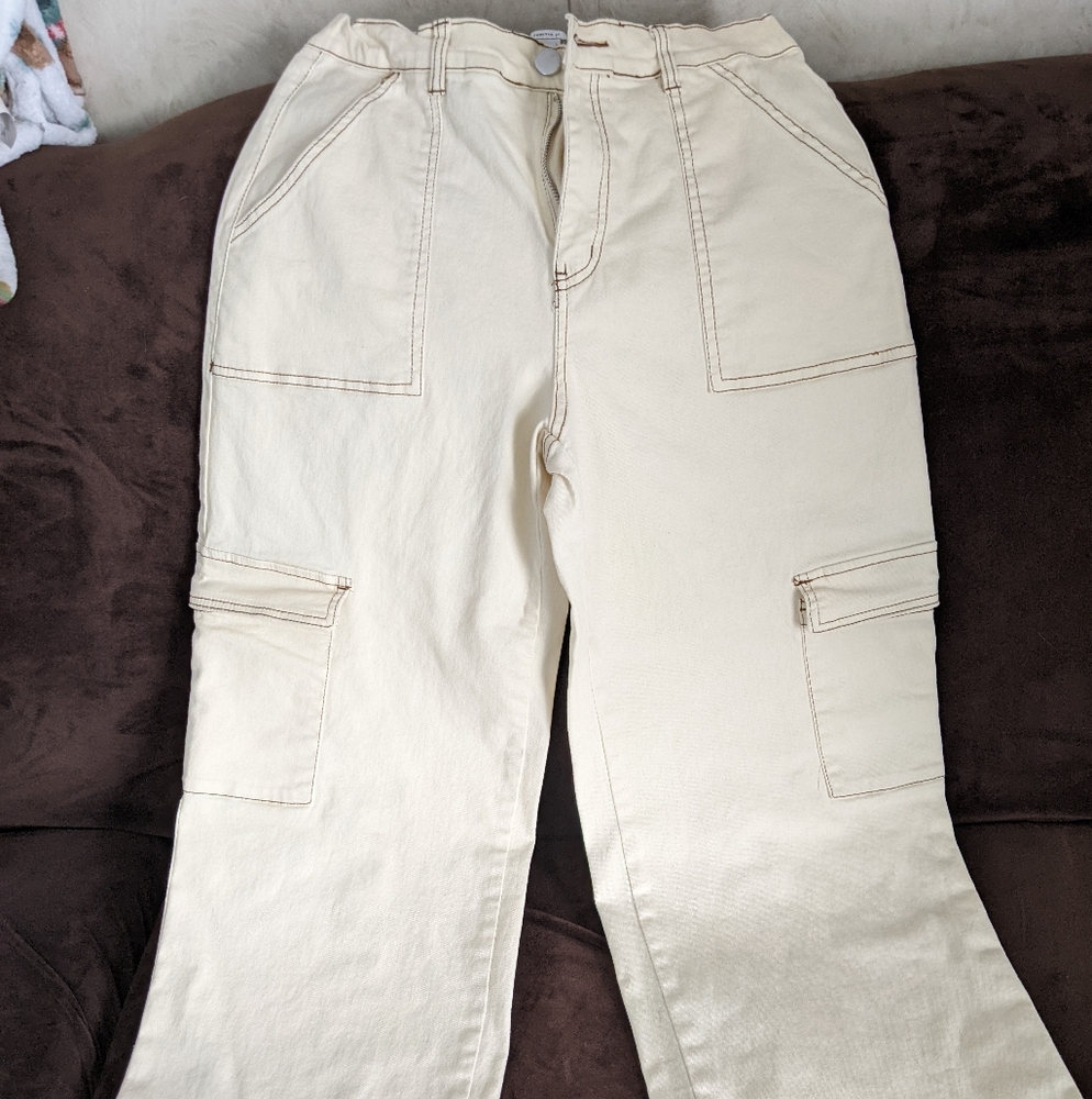 Forever 21 Stretch Waist Carpenter Jeans